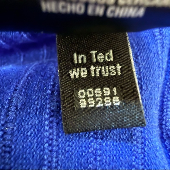 NWOT Ted Baker Zaralie Jacquard Royal Blue Fit Flare Sweater Dress sz 2 / US 6-8 - Picture 12 of 16